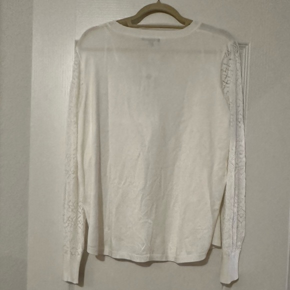 LETY & ME Vittoria Pointelle Sleeve Sweater - Color Off-White - Size XXL - Picture 2 of 6